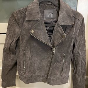 Blanknyc grey suede moto jacket